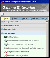 Menu Gamma Enterprise